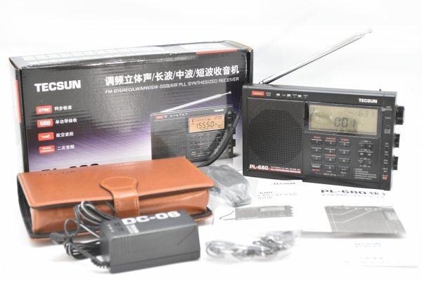 希少 美品 TECSUN テックサン PL-680 短波 ラジオ ポータブル BCL 受信機 動作品 元箱 ハイエンド FM ステレオ LW MW SW PLL Hb-396S_画像1