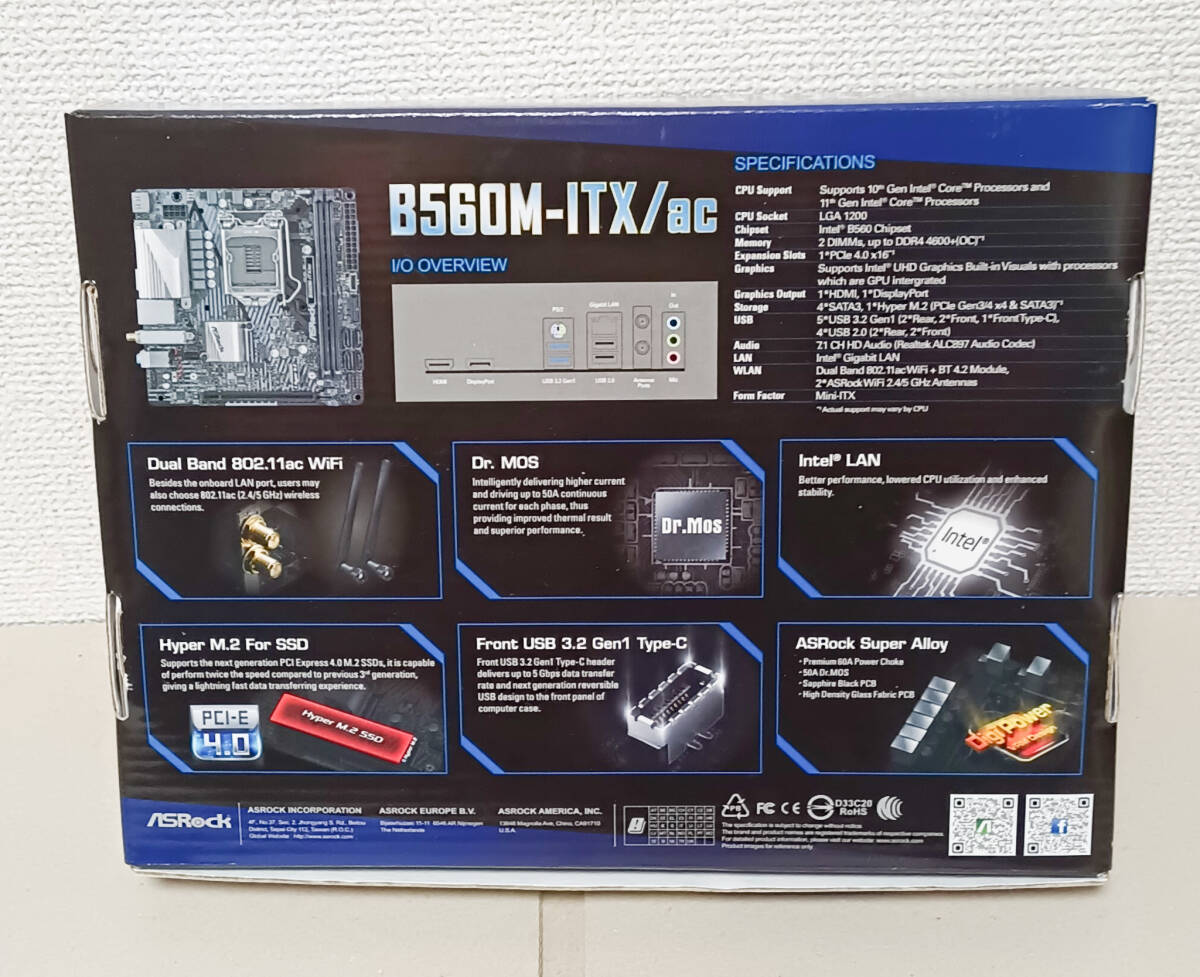 動作美品 ASRock B560M-ITX/ac LGA1200 DDR4 USB3.2 SATA6Gb/s Mini-ITXの画像6