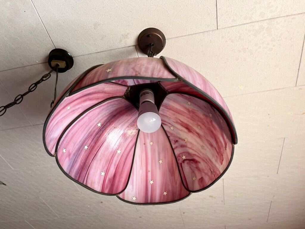  pendant light stained glass lamp lighting equipment dining lighting petal type twin antique lamp retro 