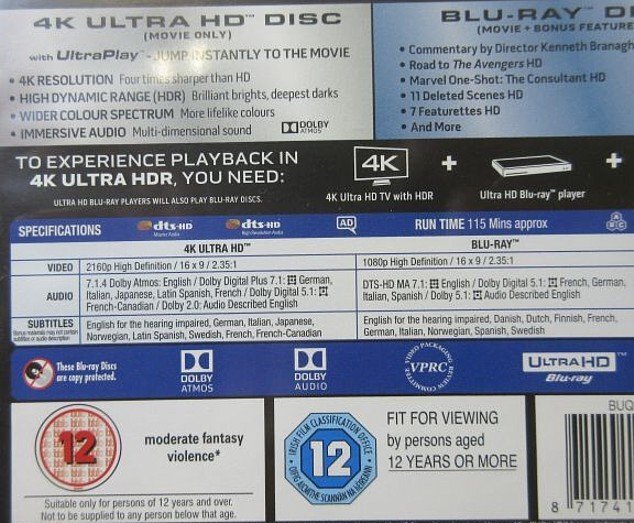 K254●「THOR マイティ・ソー 4K ULTRA HD＋Blu-ray」輸入盤_画像3