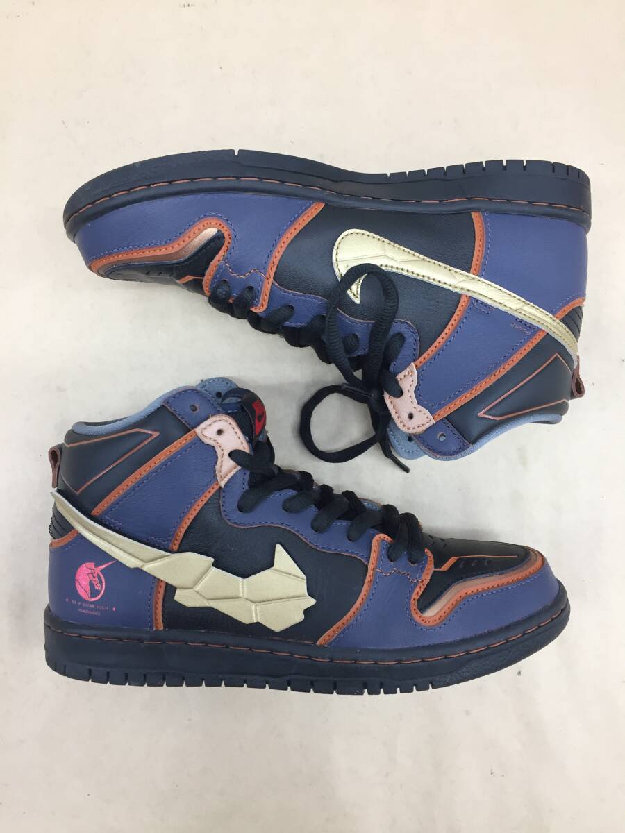 ☆【K554】中古品 Nike SB DUNK HIGH PRO QS GUNDAM UNICORN THUNDER BLUE/METALLIC GOLD DH7717-400 25.5cm　ユニコーン　バンシィ☆_画像8