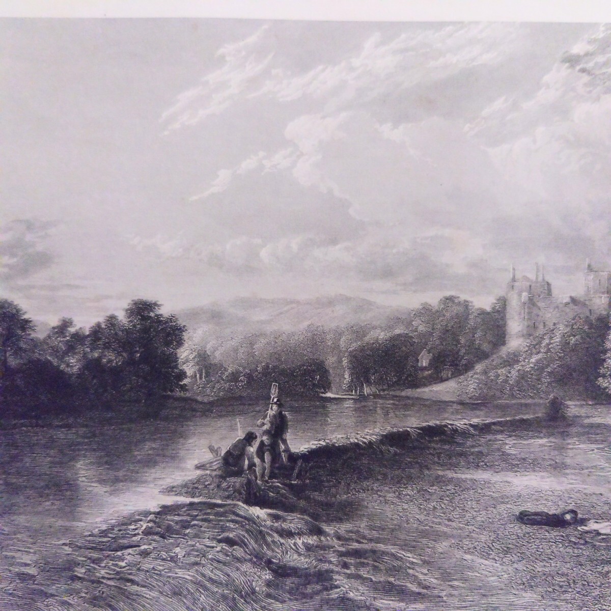 エッチング　SCOTLAND ILLUSTRATEDよりDOUNE CASTLE 1850年刷オリジナル_画像3