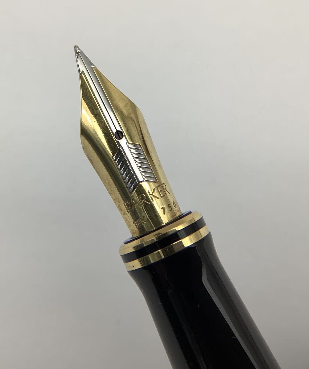 49 万年筆 PARKER パーカー デュオフォールド センテニアル ペン先 18K 750 X 軸カラー マーブルレッド 赤 筆記用具 文房具_画像2