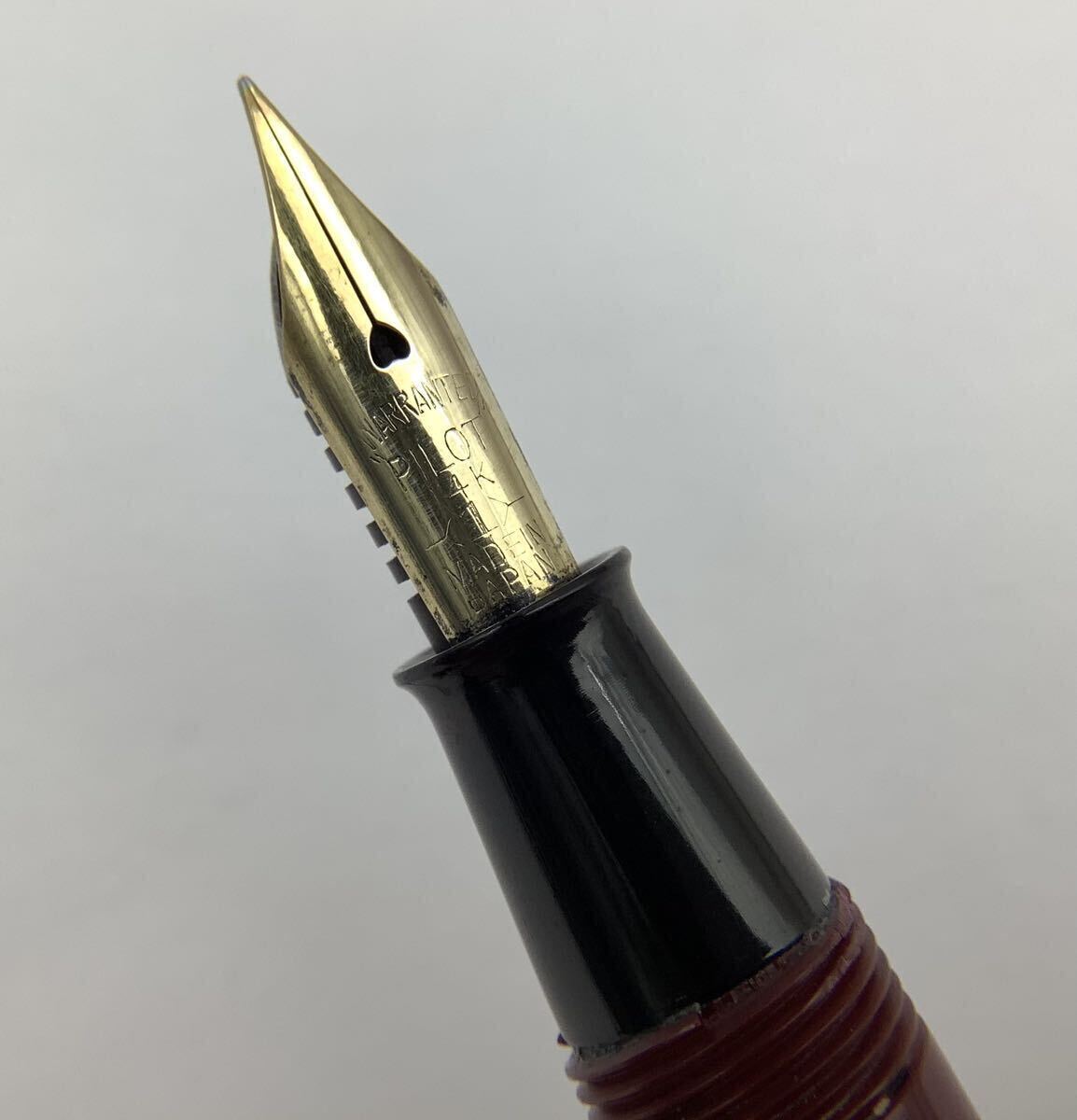 34 万年筆 PILOT パイロット WARRANTED ワランテッド セルロイド ペン先 14K 筆記用具 文房具 _画像2