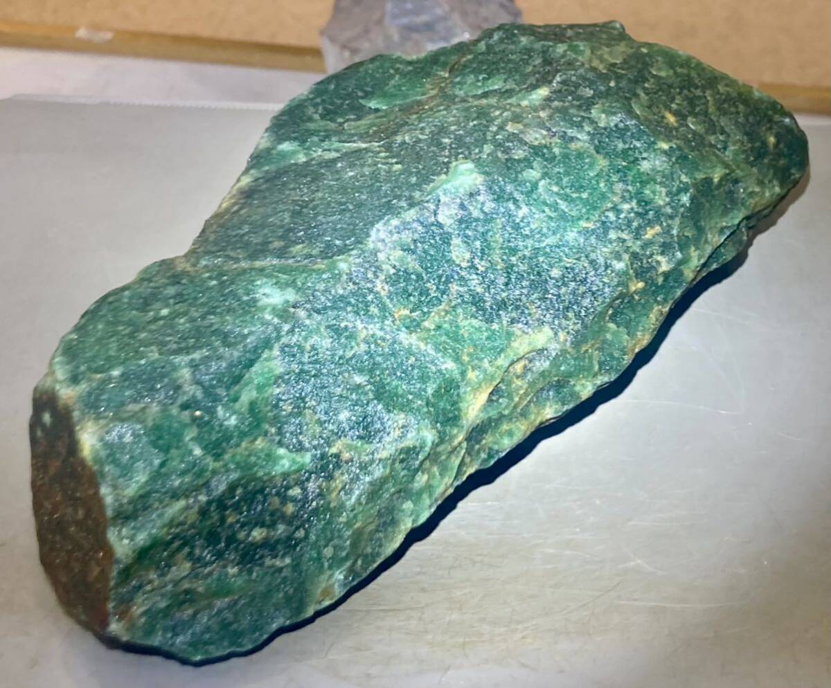 インド産超巨石天然アベンチュリン原石2.44kg［インド翡翠］大迫力^ ^_画像2