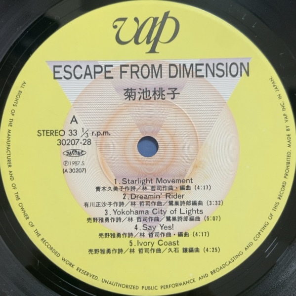  Kikuchi Momoko ESCAPE FROM DIMENSION Escape * поток m* размер LP