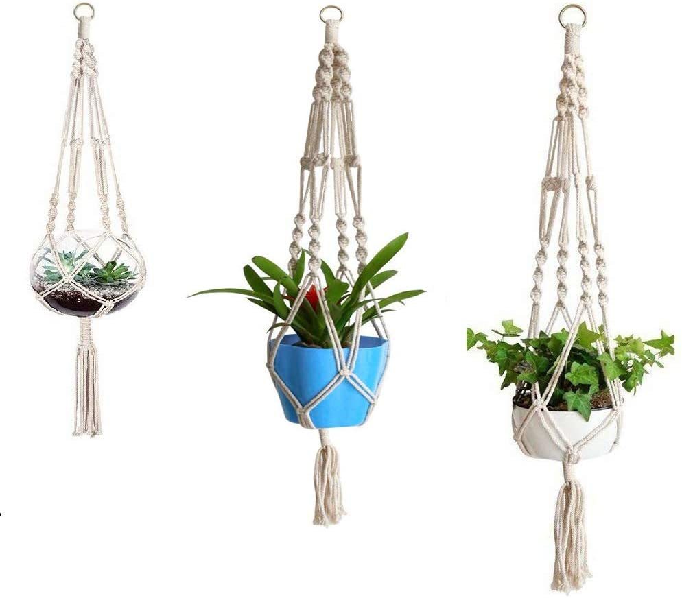 [ new goods ] plan to hanger 3 kind set mak lame potted plant for rope plant pot hanging lowering hanging interior plant display 