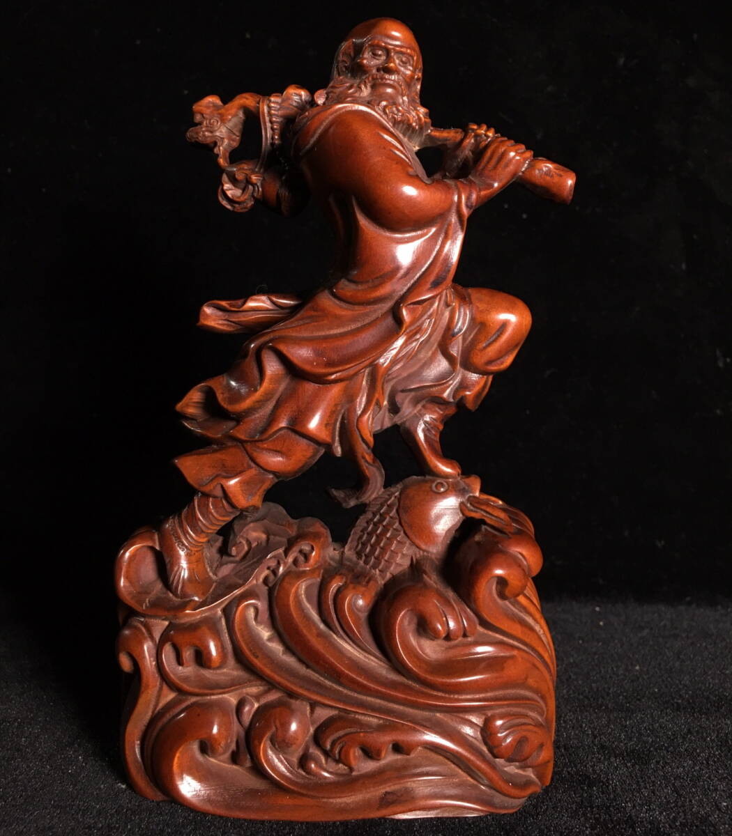 中国の古木彫り 清代 仏教 仏像 黄楊木達摩祖師の置物 仏教古美術 供養品 木彫り 時代物 置物 中国古美術 GYS117_画像6