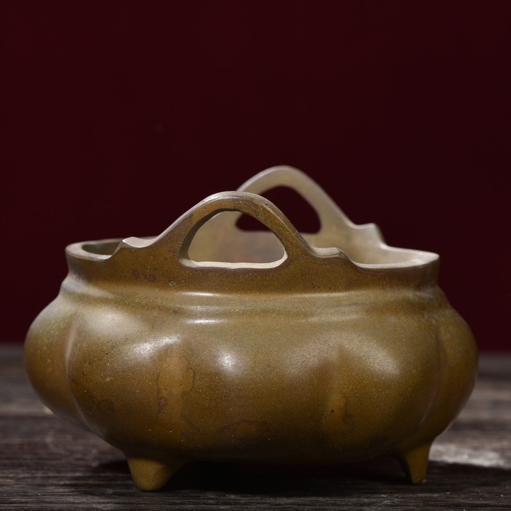 中国 明代 宣德年制 銅製の橋耳炉です 香炉 時代物 中國古美術 賞物 極細工 置物 希少 TWB187_画像5
