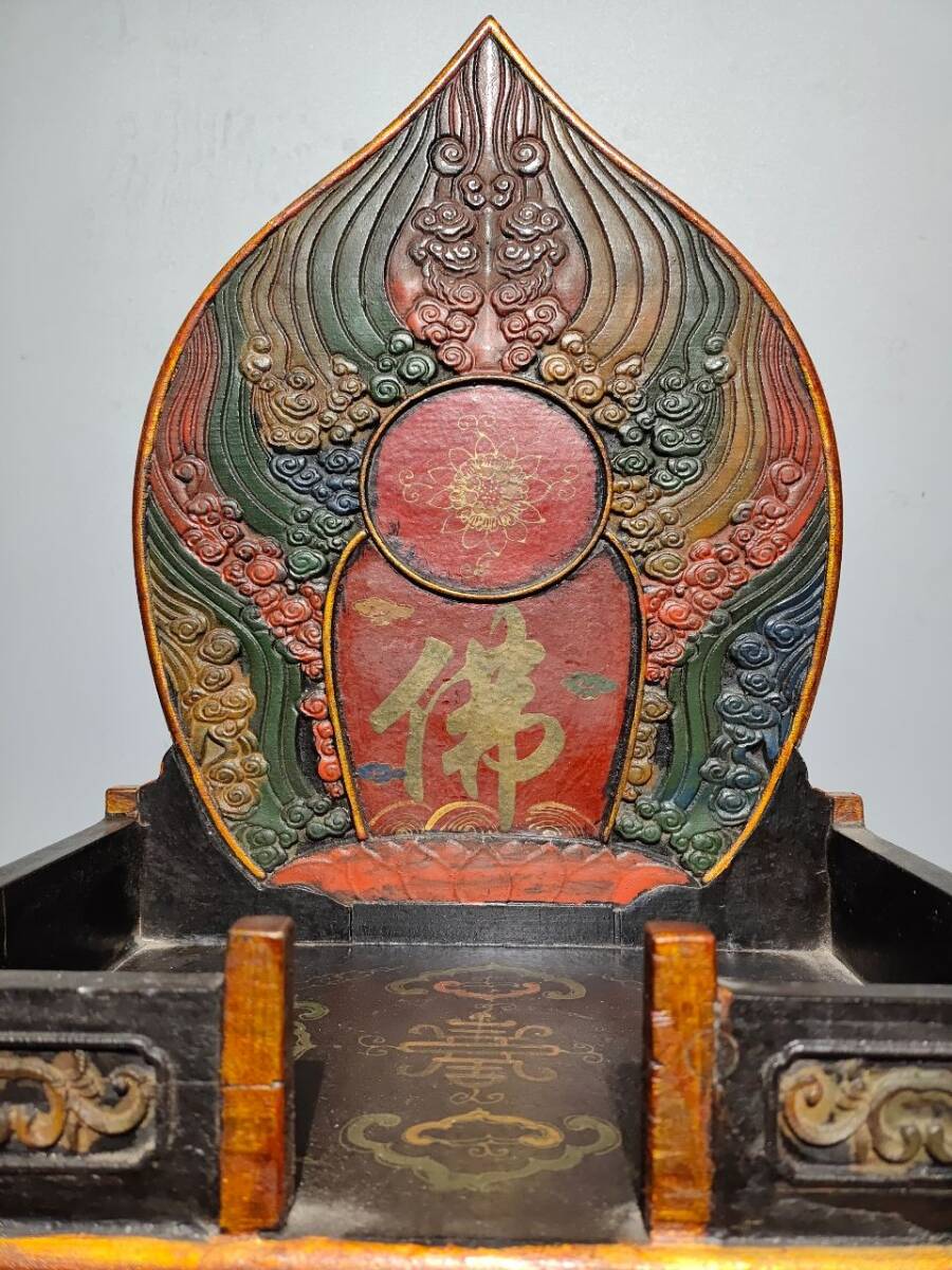 旧藏 中国 清代 乾隆年制 老楠木漆器仏壇 手描き彩色仏壇 功徳 旧藏 中国 清代 乾隆年制 老楠木漆器仏壇 手描き彩色仏壇 功徳