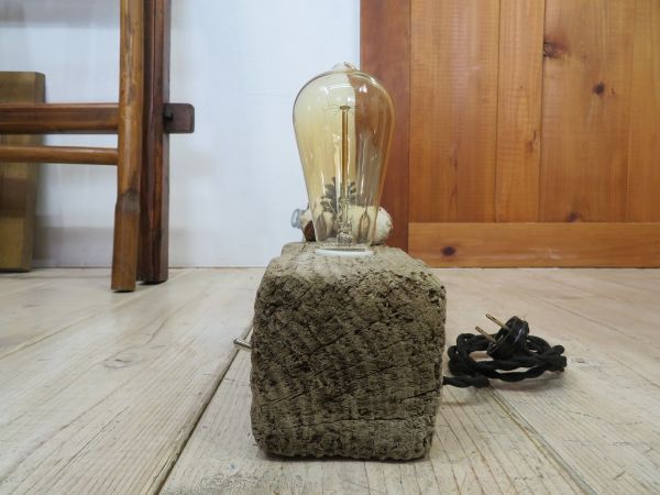 [ driftwood / art / hand made ] table lamp for searching = lighting /ejison lamp /fro Alain p/ natural tree / stylish /si- glass / store furniture /E0324