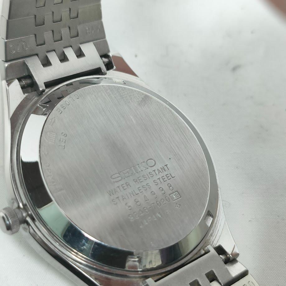 稼働品 SEIKO LORD QUARTZ セイコー ロード 8243-7020 クオーツ QZ シルバー アナログ デイデイト 