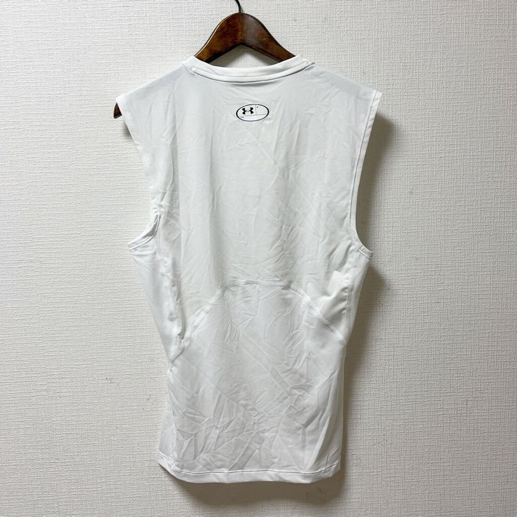 UNDER ARMOUR アンダーアーマー ノースリーブ コンプレッションシャツ LGサイズ ホワイト_画像2