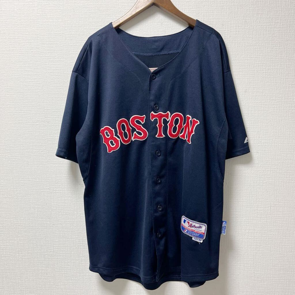 Majestic マジェスティック BOSTON REDSOX デビッド・オルティーズ レプリカユニフォーム サイズ 50 ネイビー レッドソックス_画像2