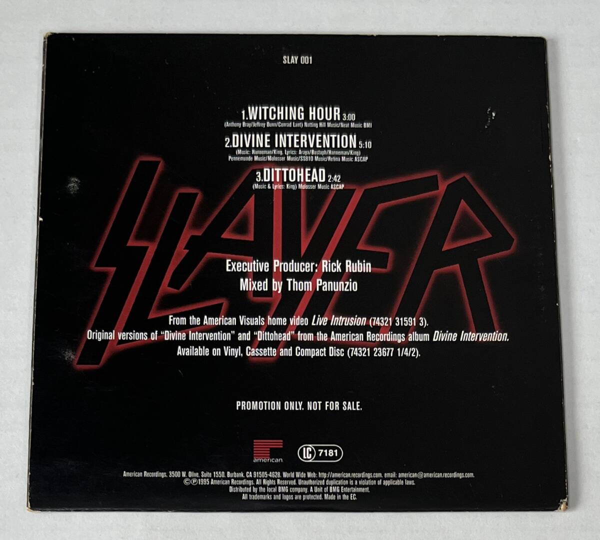 M6156◆SLAYER◆LIVE INTRUSION(1CD)紙ジャケ輸入レア盤/米国産スラッシュ・メタル帝王_画像2