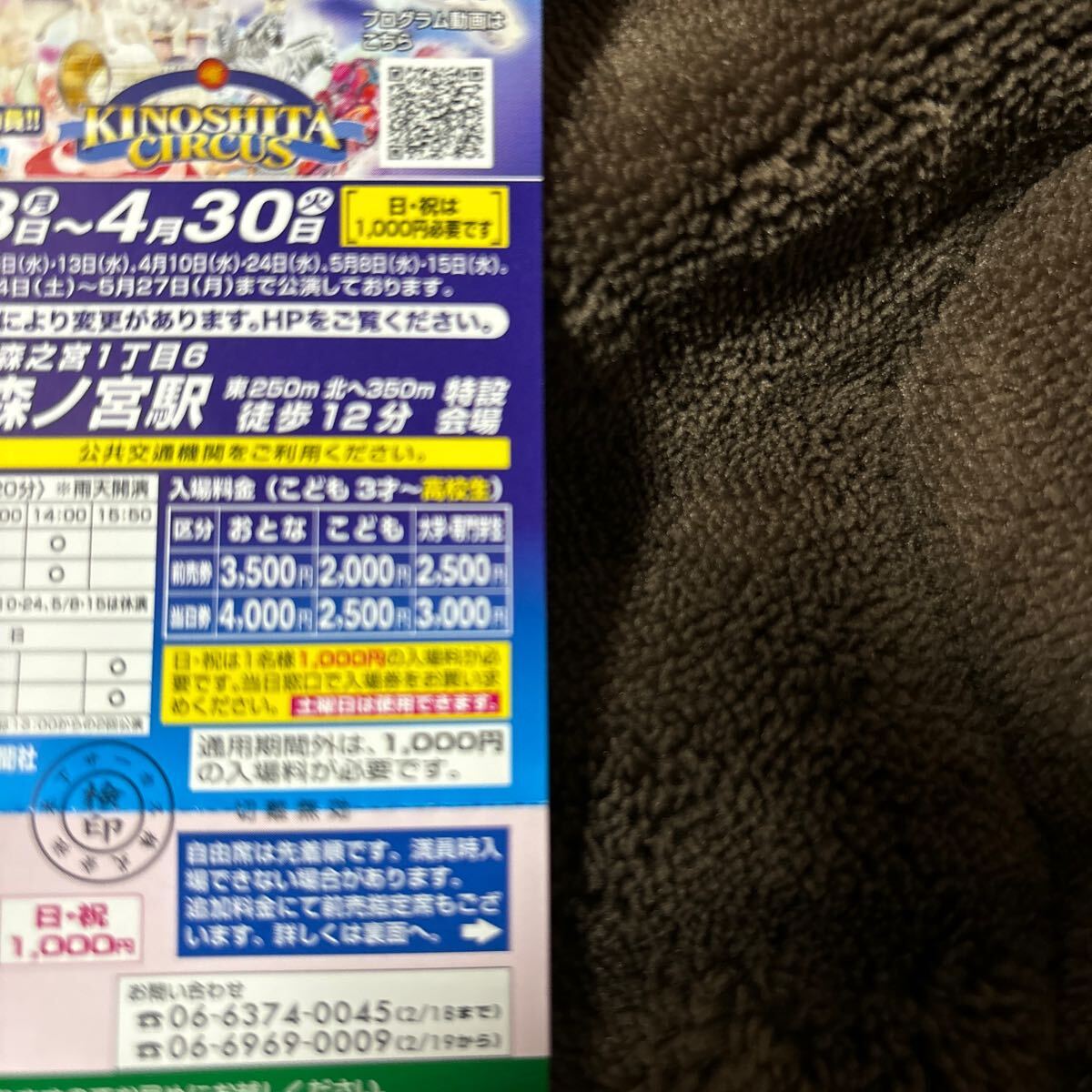 木下大サーカス大阪　自由席平日(土曜あり)4月30日まで招待券2枚の料金　送料無料_画像3