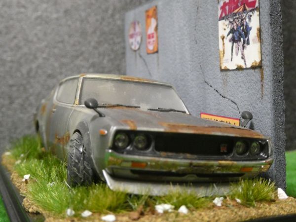  Showa Retro 1/32 NISSAN Skyline 2000GT-R Ken&Mary .. geo llama final product case attaching 