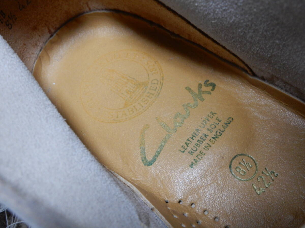 70～80'sヴィンテージ　英国製　Clarks/クラークス　デザートブーツ　上質スエード　サンドベージュ　GB8・5/US8.5E(26.5㎝）　使用少美品_画像7