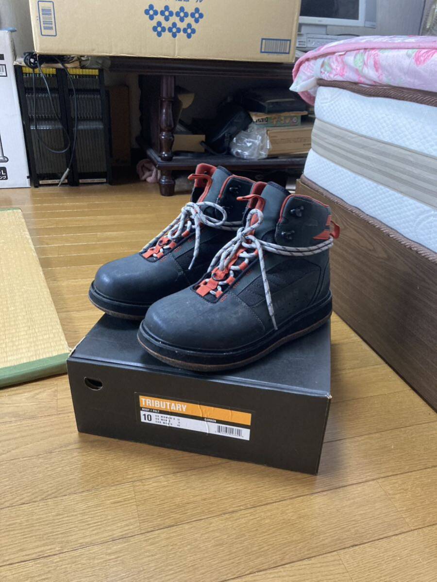 SIMMS TRIBUTARY BOOT Felt Boots Carbon US10 28cm シムス トリビュタリー トリビュトリー ブーツ ウェーダー ガイド ウエーディングの画像1