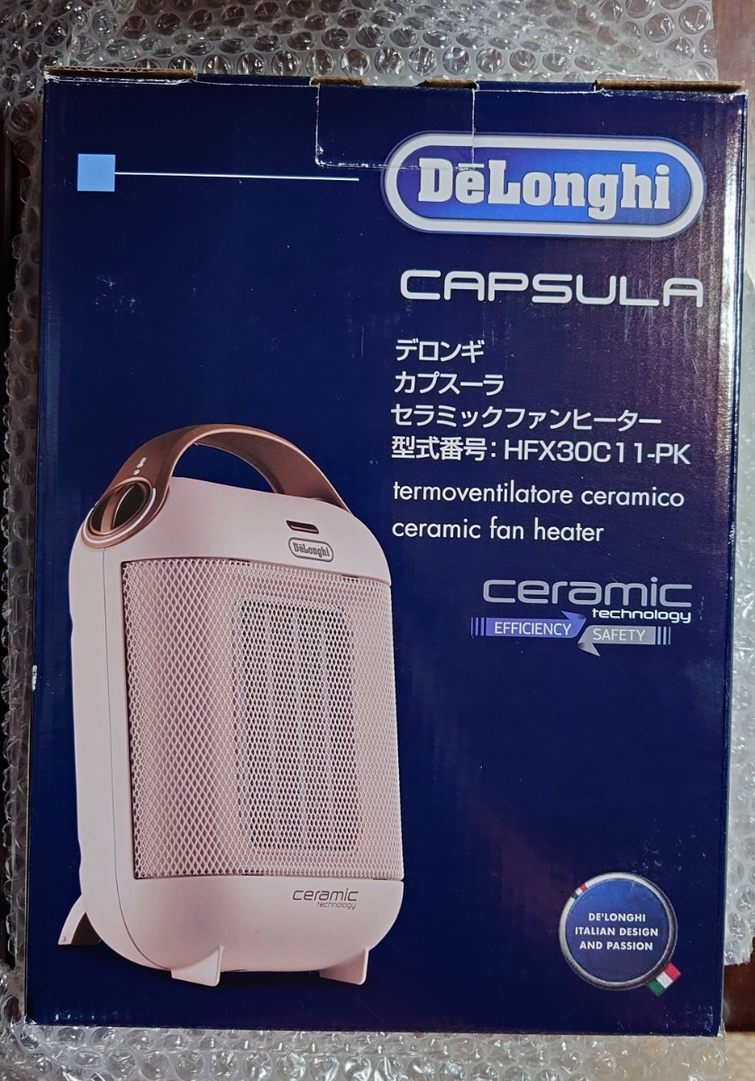[ new goods unopened ]te long gi ceramic fan heater capsule Hsu laDeLonghi HFX30C11-PK pink home heater ceramic heater fan heater 