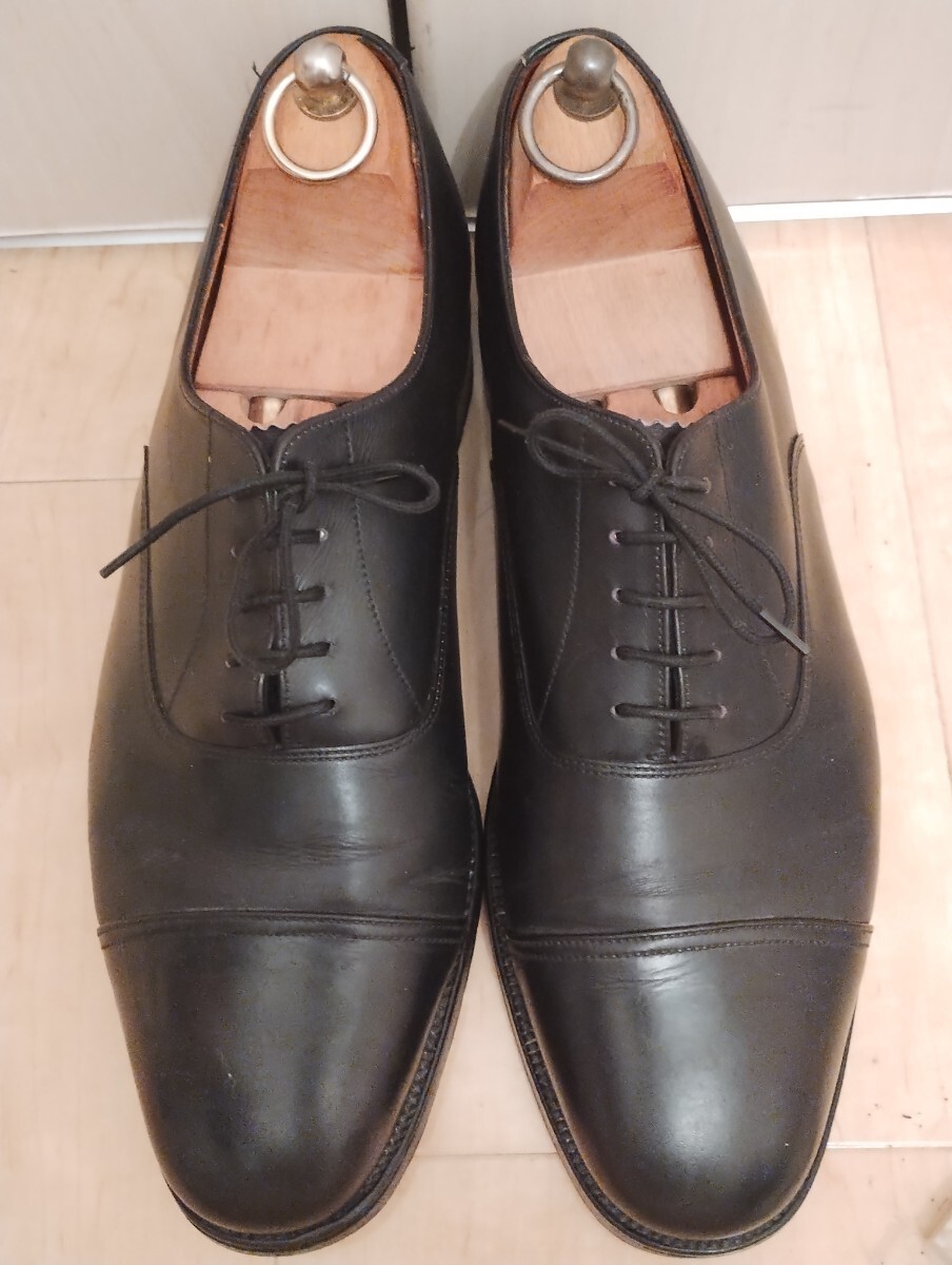 減り少なめ サンダース 内羽根 ストレートチップ 黒 UK 9 27.5 英国製 1981年製 ビンテージ 官給品 革靴 イギリス軍 _画像6