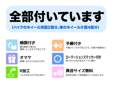 P11★オマケ付 補償付 リムラインステッカー 14インチ　15インチ　16インチ　17インチ　18インチ　19インチ　20インチ-3-1_画像2