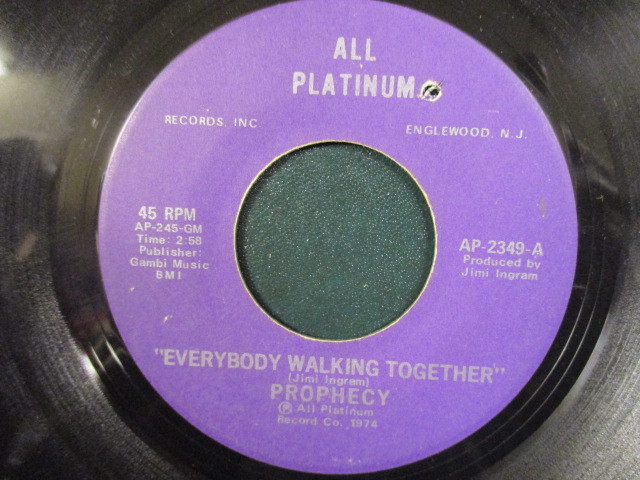 Prophecy ： Everybody Walking Together 7'' / 45s ★ '74 Funky Soul ☆ c/w NYA // 5点で送料無料_画像1