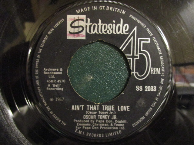 Oscar Toney JR. ： For Your Precious Love 7'' / 45s (( Soul )) c/w Ain't That True Love (( 落札5点で送料当方負担_画像2