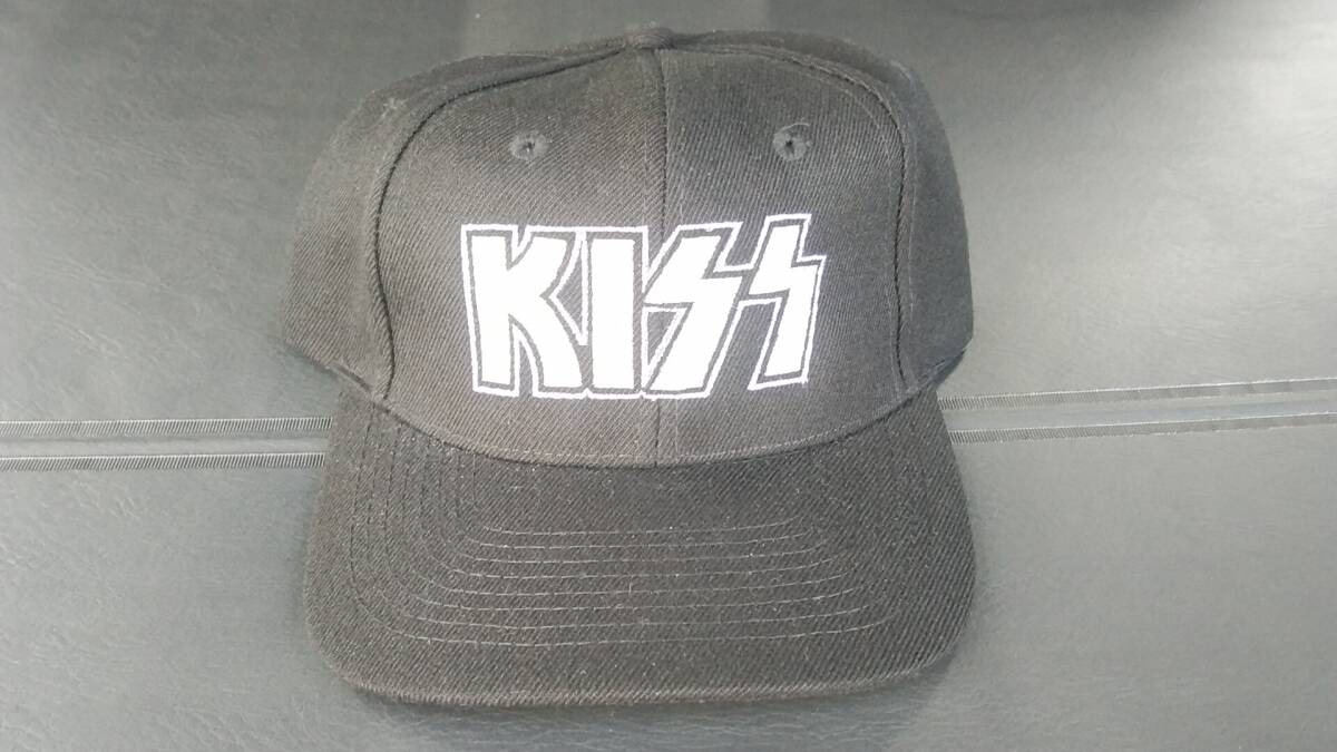 送料無料 希少 キッス KISS キャップ 帽子 当時物 新品 未使用 ブラック 黒 THE FAREWELL TOUR 1973 2007 ライブグッズ 1個_画像1
