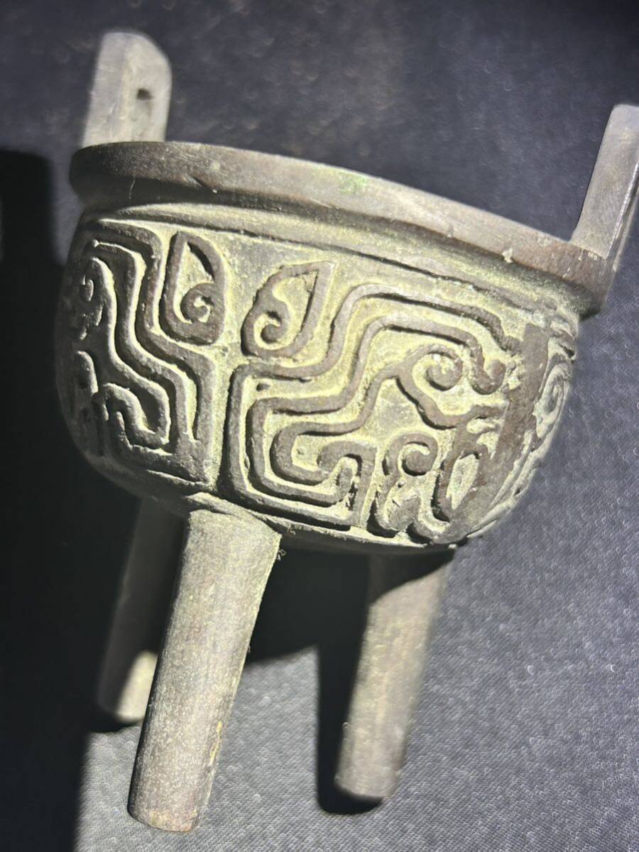 中国美術 香炉 唐物 時代物 古玩 古銅 銅製 _画像7