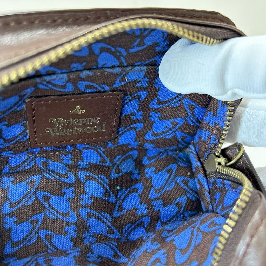 ◆Vivienne Westwood ヴィヴィアン ウエストウッド◆ マルチケース　ミニポーチ　ヴィンテージ WATER ORB　ブラウン 【USED】0325