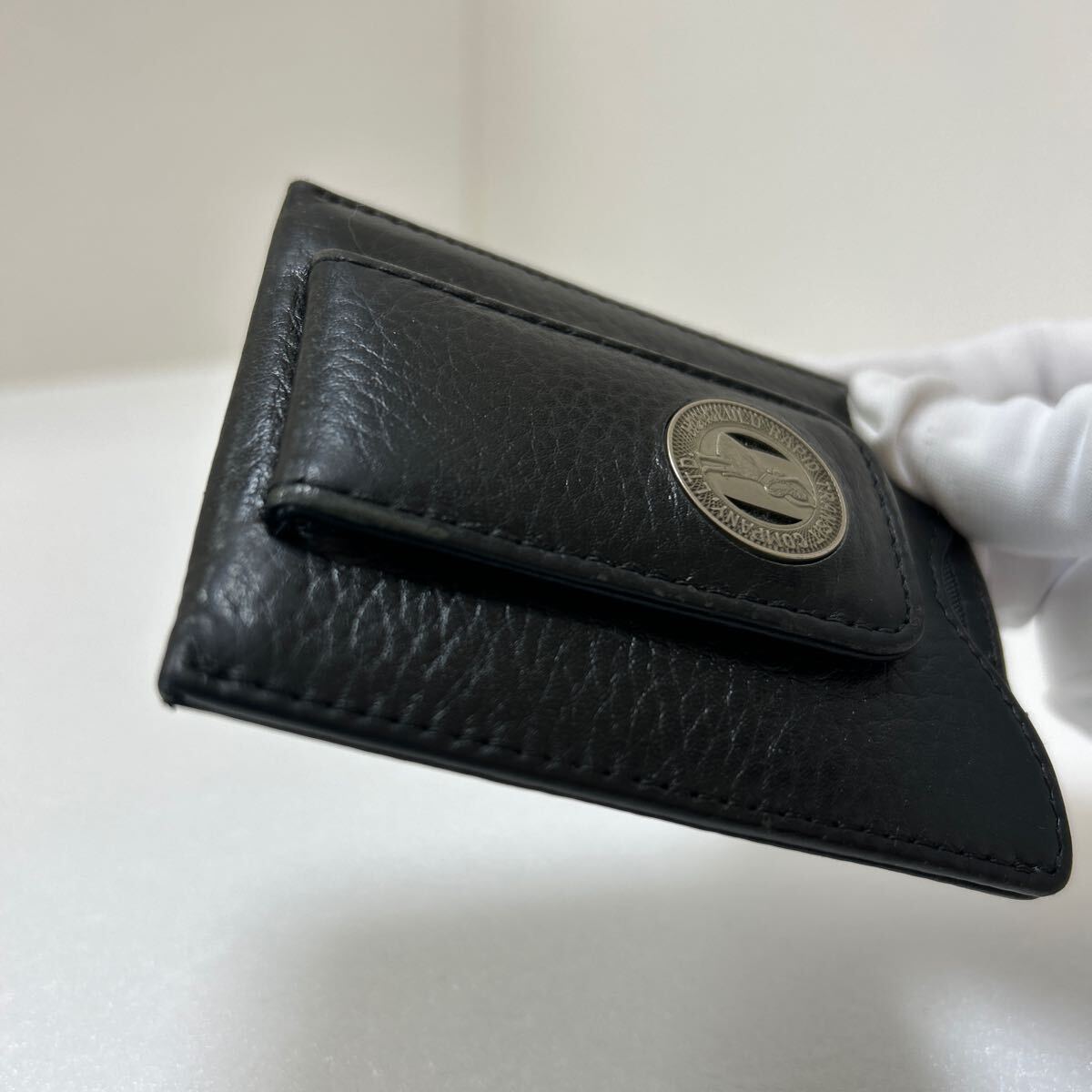 *Tokens & Iconsto-kn& Icon Honolulu * money clip magnet type original leather Logo stamp black [USED]0309-L1