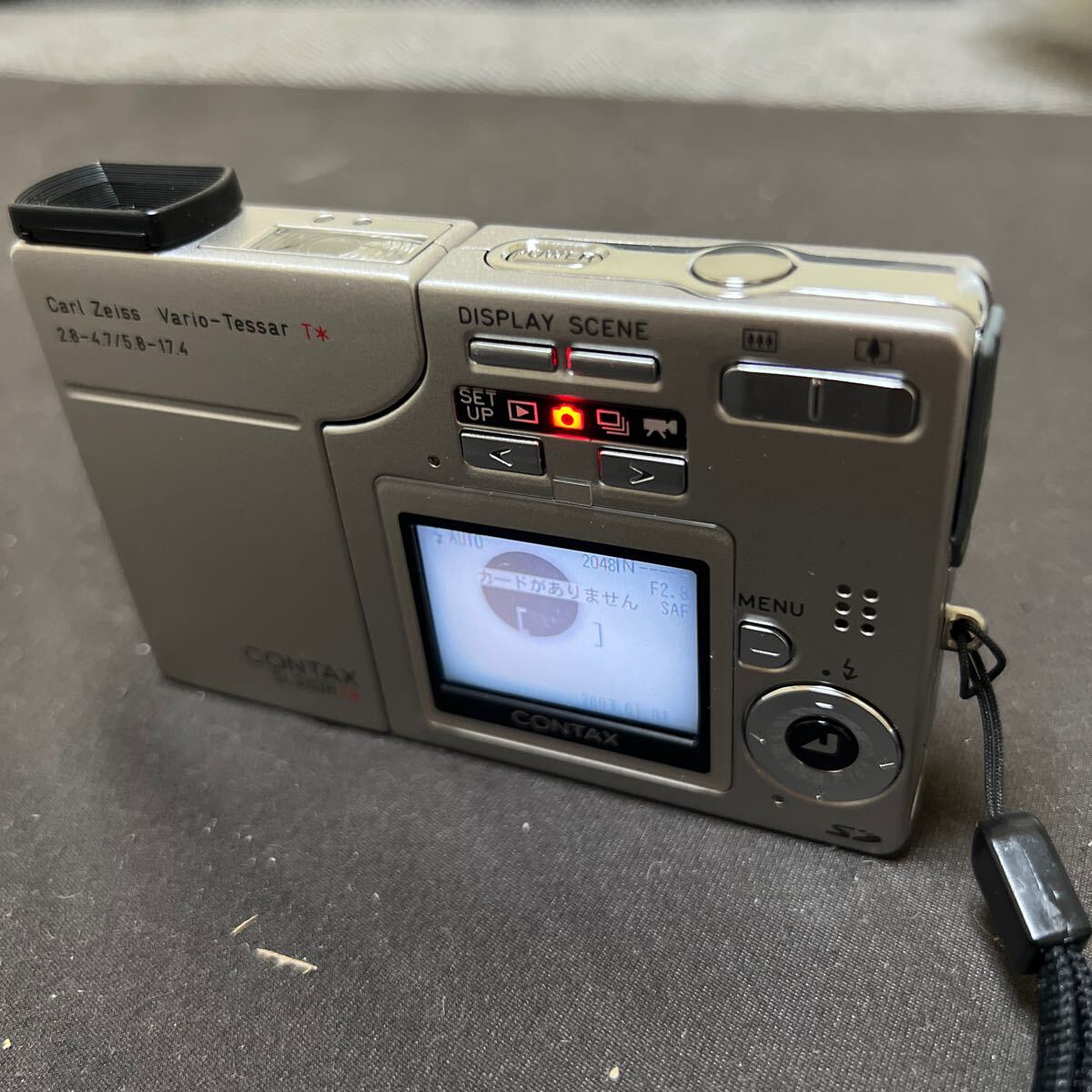 【希少】レトロ ビデオカメラ KYOCERA CONTAX SL300RT コンパクトデジタルカメラ シルバーの画像2