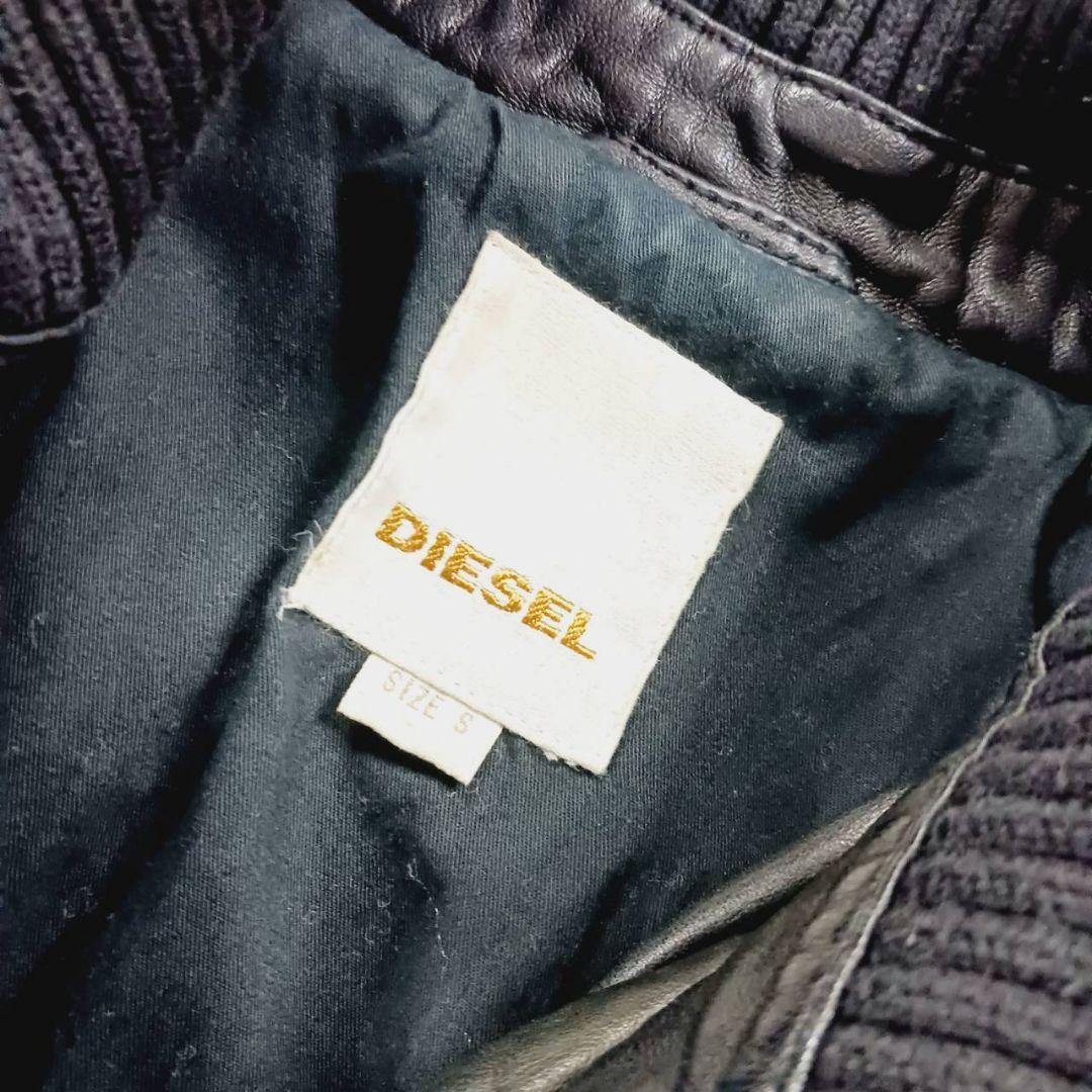 希少デザイン◎DIESEL ディーゼル ラムレザージャケット シングルライダースジャケット Sサイズ 羊革 本革 メンズ ブラック チェーン 金具_画像8