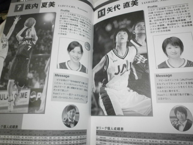 2004-2005年 女子バスケットボール 第6回Wリーグ～日本航空 JAL ラビッツ チームガイド～選手名鑑 スチュワーデス キャビンアテンダントの画像3