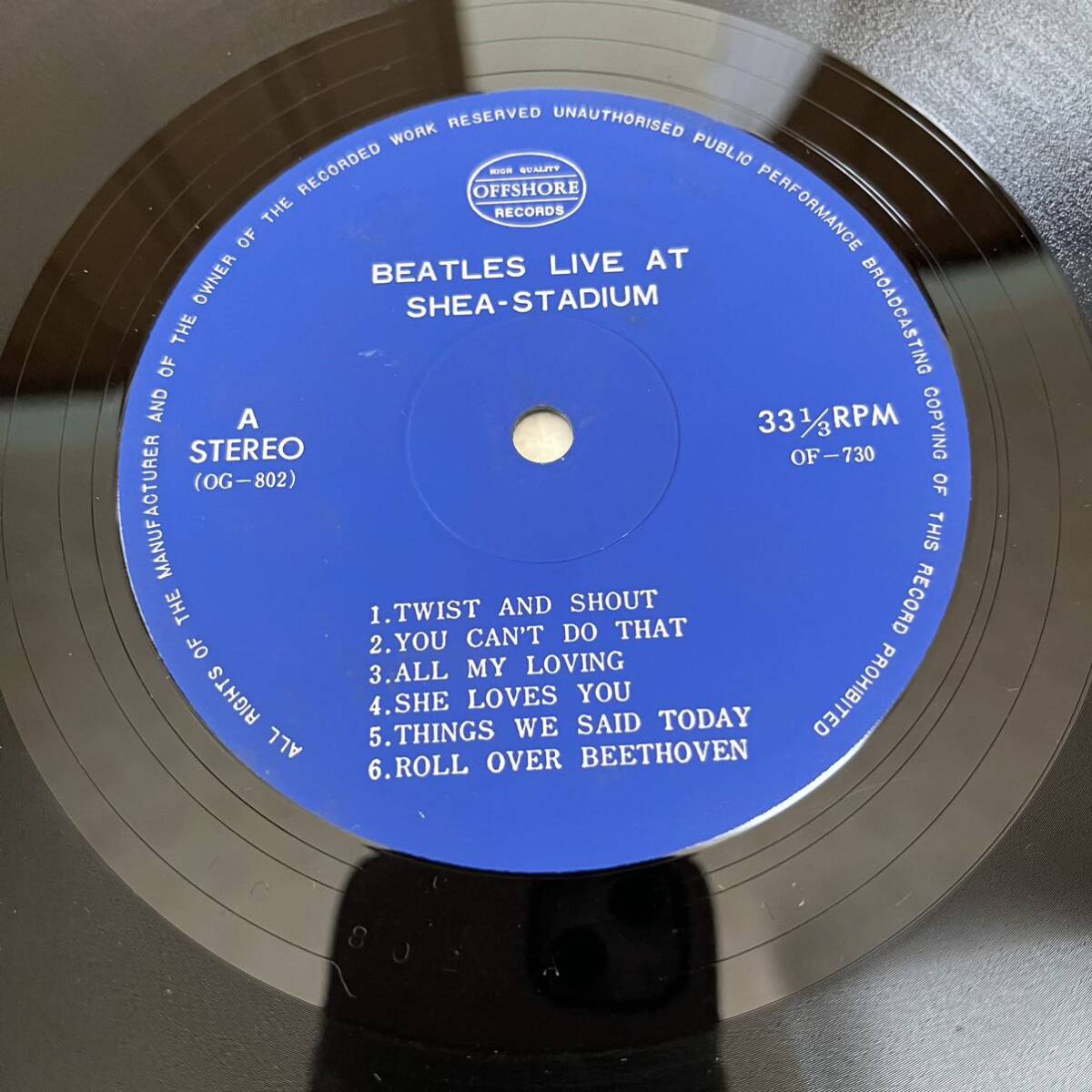 【ペラジャケ】BEATLES LIVE AT SHEA STADIUM IN 1964 ビートルズ / LP レコード / OG802 OF-730 / 洋楽ロック /_画像7