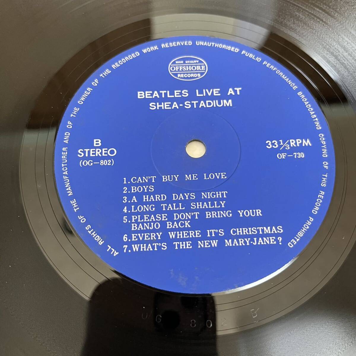【ペラジャケ】BEATLES LIVE AT SHEA STADIUM IN 1964 ビートルズ / LP レコード / OG802 OF-730 / 洋楽ロック /_画像9