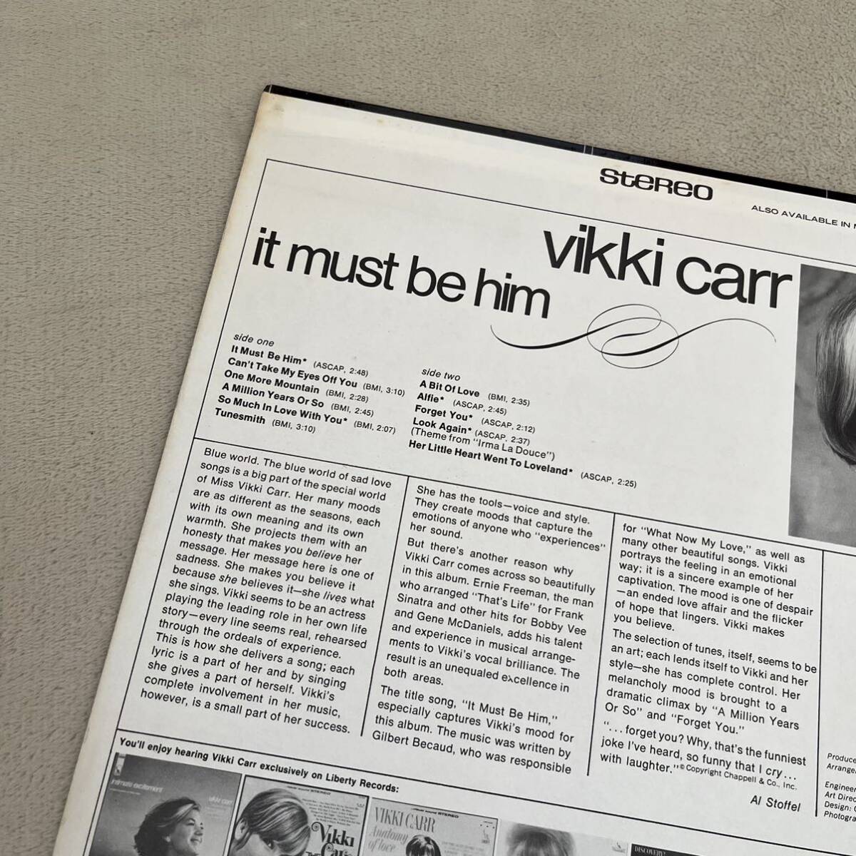 【US盤米盤】VIKKI CARR IT MUST BE HIM ヴィッキーカー / LP レコード / LST7533 / 洋楽ロックポップス /_画像3