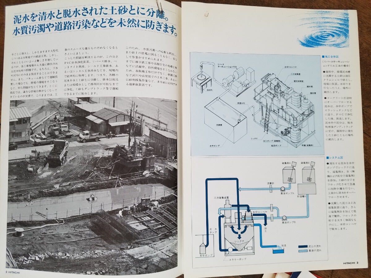 70s 日立 建機 建設 会社 企業 カタログ セット MEMCO トンネル 掘進機 重機 SL750 排水 浄化 処理 地下鉄 排土 装置 日本 礦油 宣伝 資料_画像10