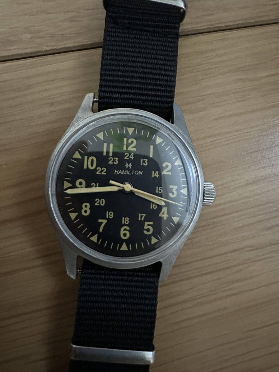 軍用時計 自動巻き式 ハミルトン アンティーク 腕時計 メンズ 機械式 アメリカ軍 ベトナム戦争 ミリタリーウォッチ カーキの画像6