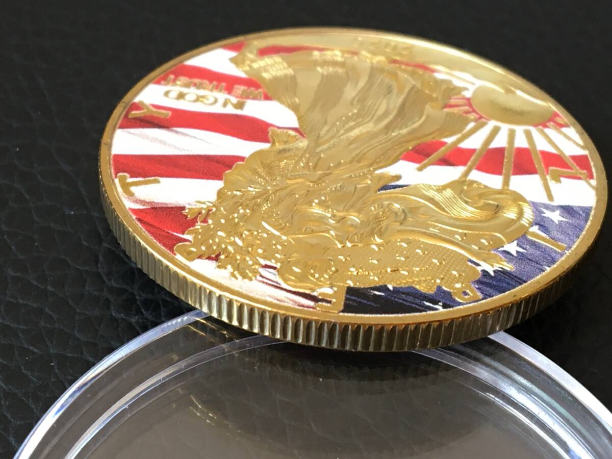 Z56-18)海外丸形記念金貨、カラーコイン、メダル*2020年アメリカ女神*参考品1枚　ゴールド_画像3