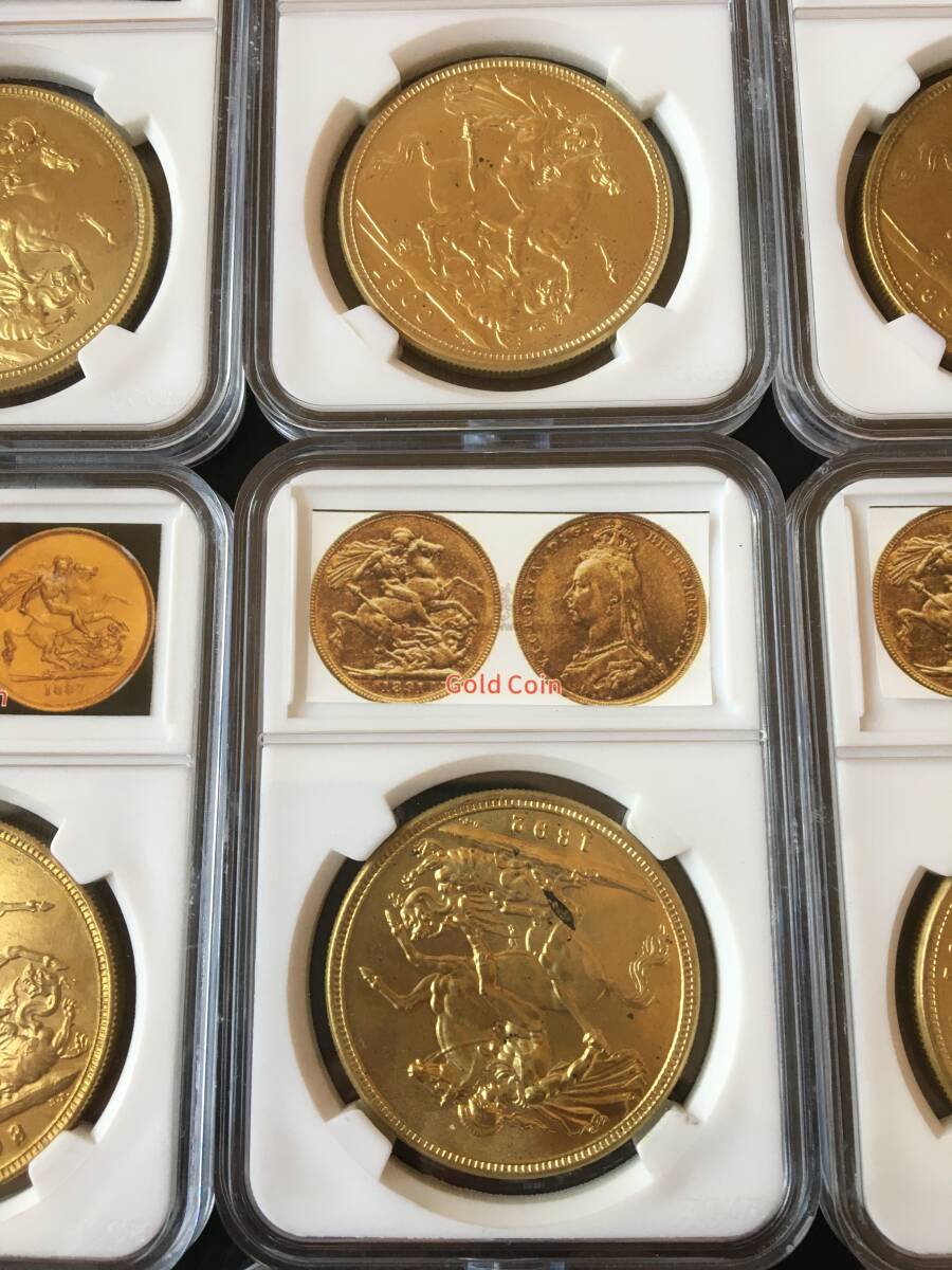 KS8)外国金貨メダル、コイン【セントジョージ聖剣騎士】12枚ケース入りの画像4