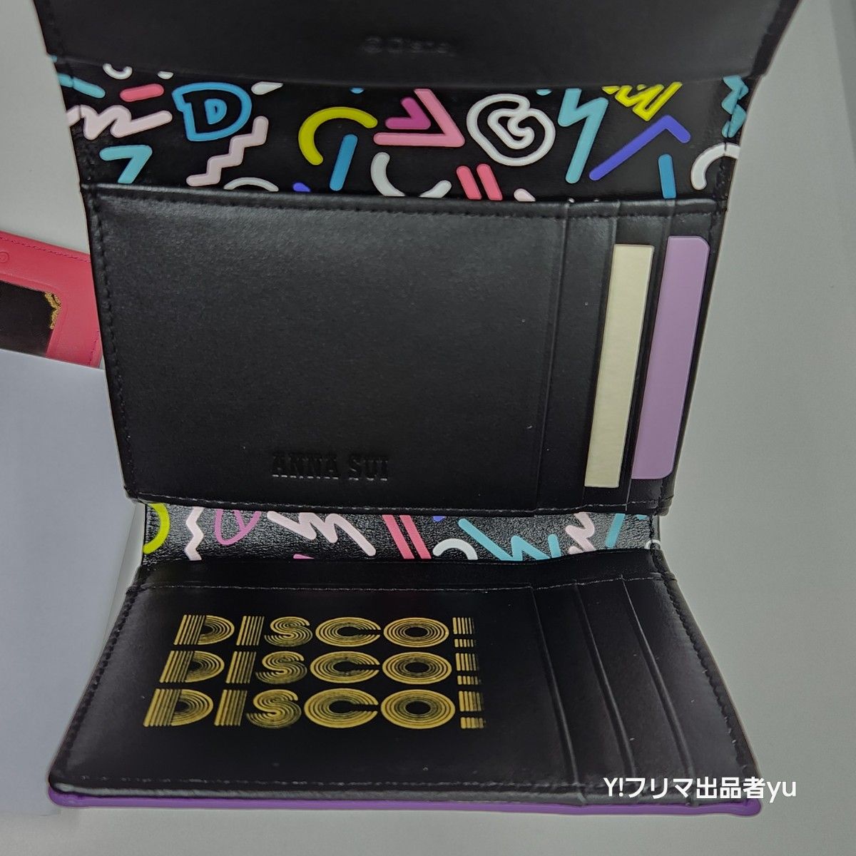 新品  ANNA SUI ディズニー DISCO! がま口 折り 財布 パープル 紫 ミニーマウス コラボ 未使用 アナスイ