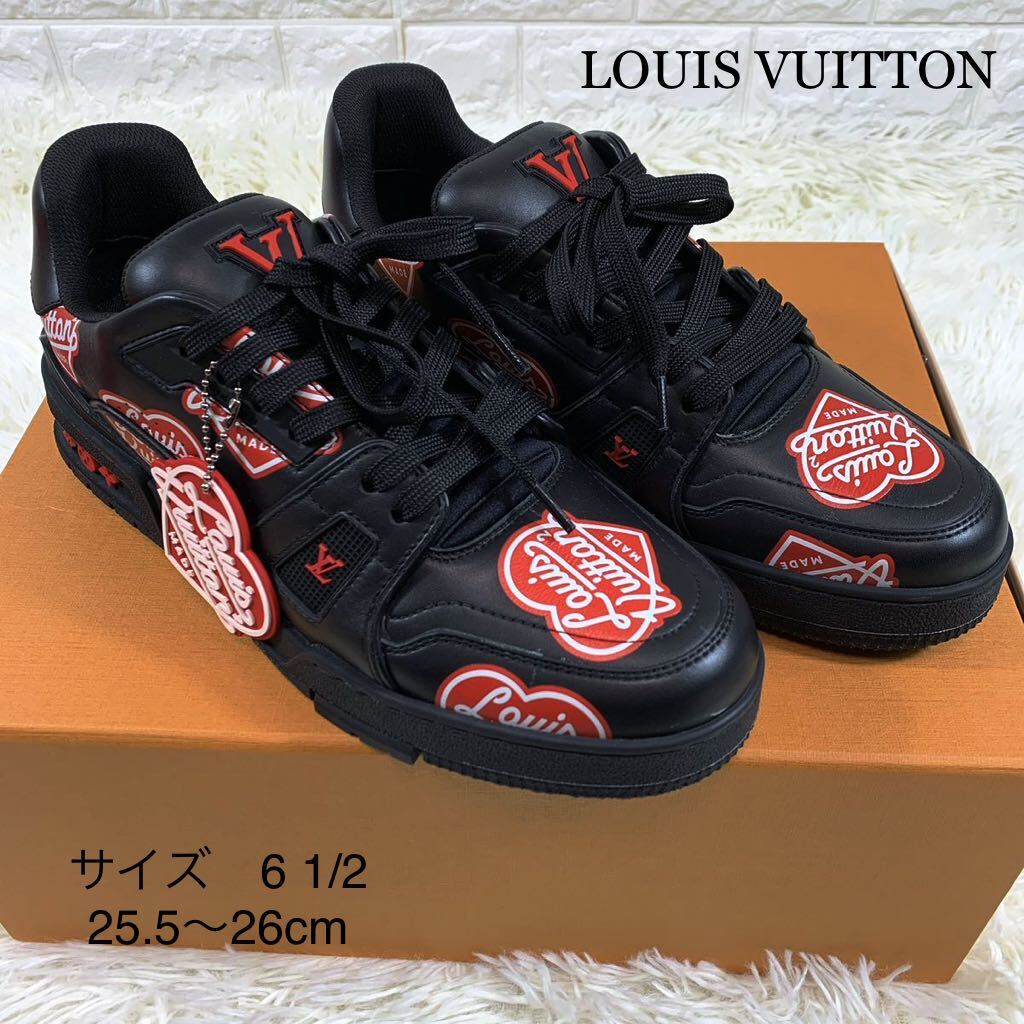 ほぼ未使用 春のオシャレ 希少 LOUIS VUITTON ×NIGO ルイヴィトン ニゴ スニーカー 22AW 6 1/2 25.5cm コラボ限定モデル 付属品画像全て_画像1