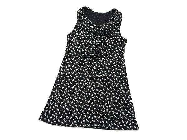 【美品!】 ◆ ALLUMETTE / アリュメット ◆ レディース ノースリーブ ワンピース 「アニマル柄 × 濃紺」 (CM58L325)