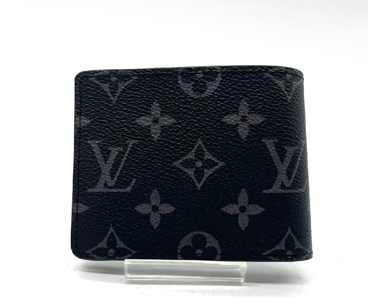 ●極美品 真贋OK LOUIS VUITTON ルイヴィトン エクリプス メンズ モノグラム ICチップ 箱あり 財布_画像2