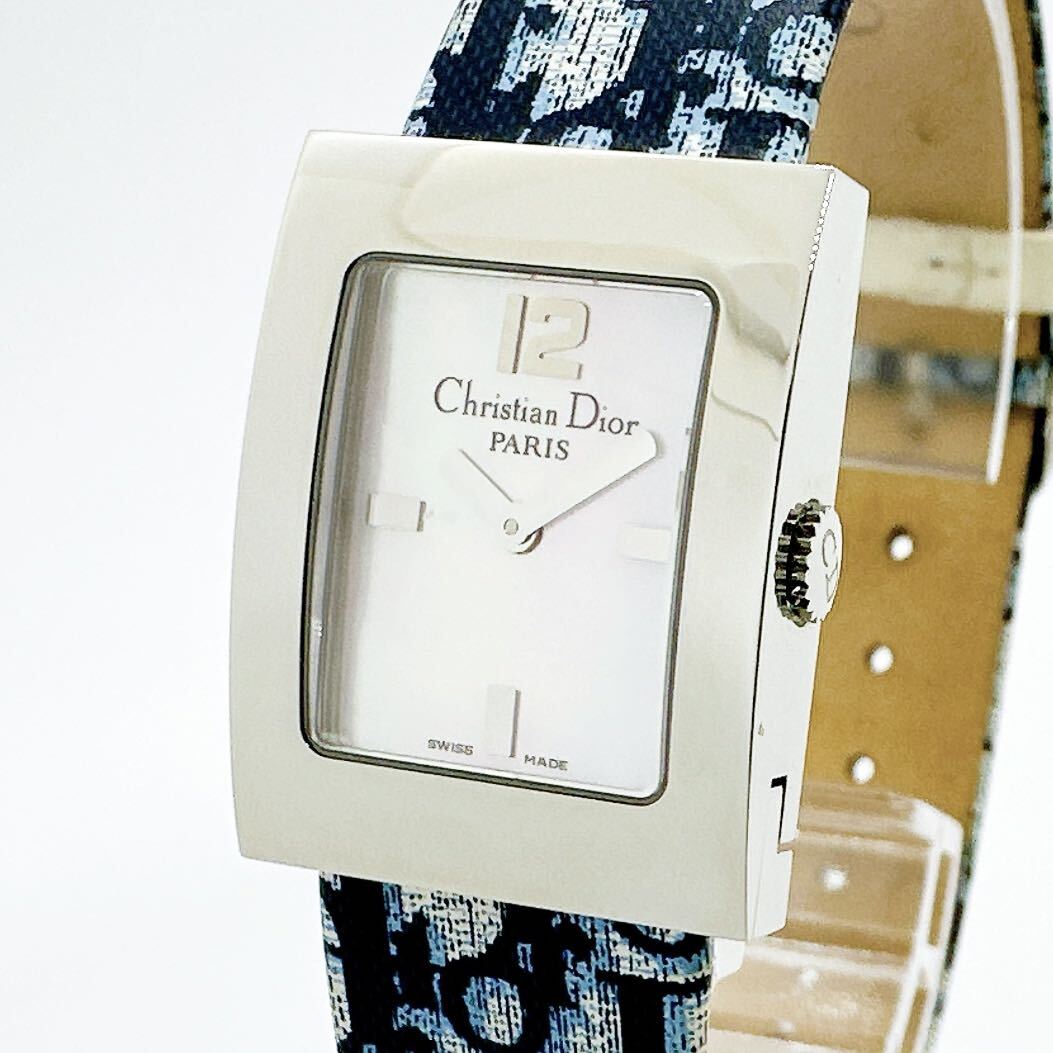 03080 ディオール Christian Dior D78-109 マリス レディース 腕時計 クォーツ 電池式 QZ スクエア シェル文字盤 箱 保証書 トロッター_画像1