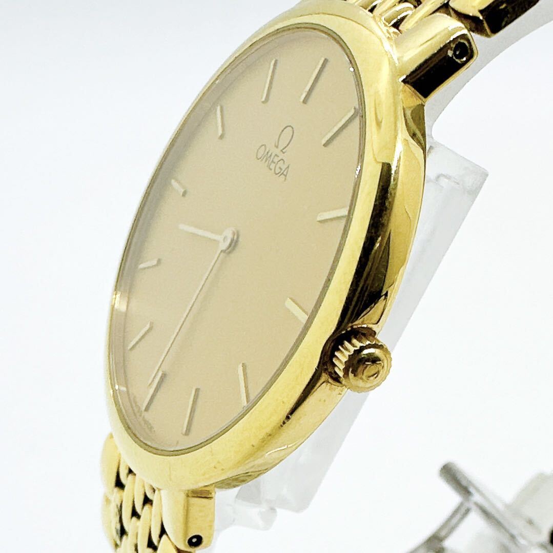 03241 オメガ OMEGA デビル DE VILLE メンズ 腕時計 クォーツ 電池式 QZ ゴールドカラー 保証書 コマの画像2