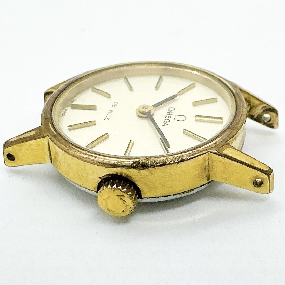 03278 オメガ OMEGA 稼働品 デビル DE VILLE レディース 腕時計 手巻き ゴールドカラー アンティーク ヴィンテージ_画像3