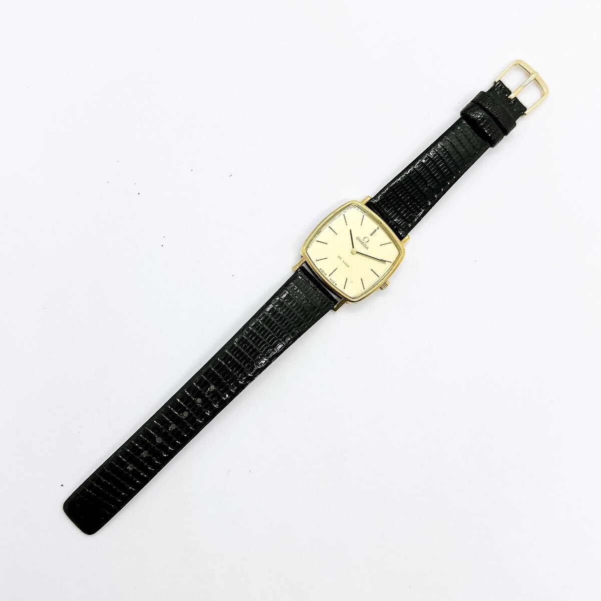 03272 オメガ OMEGA 稼働品 デビル DE VILLE メンズ 腕時計 スクエア 手巻き ゴールドカラー アンティーク ヴィンテージ_画像7